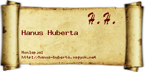 Hanus Huberta névjegykártya
